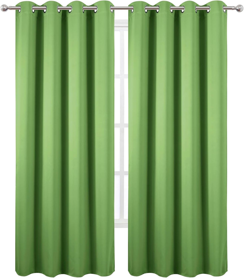 Lemomo Blackout Curtains 52 x 90 Inch Long Light Green Curtains Set of 2 Panels Room Darkening Curtains for Bedroom and Living Room 90 Inch…