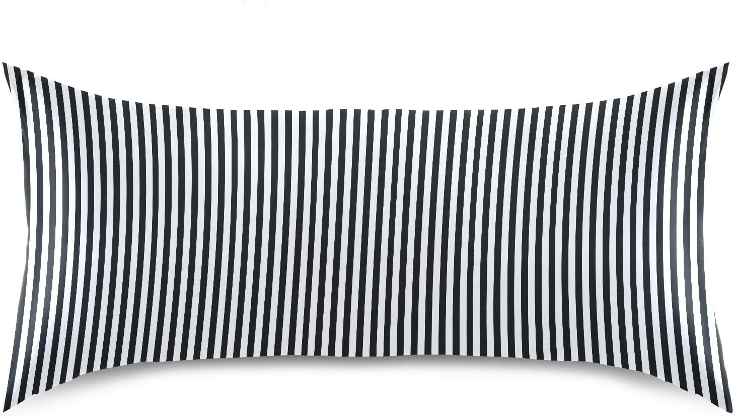 Stripe Black White Print Pillow Covers Silk Pillowcase for Hair and Skin Breathable Smooth Soft Satin Pillowcase Queen Size Pillow Case…