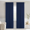 Miulee Navy Blue Back Tab Blackout Curtains 84 Inch Length 2 Panels Set for Living Room Bedroom Privacy, Rod Pocket/Pinch Pleat Thermal Ins…