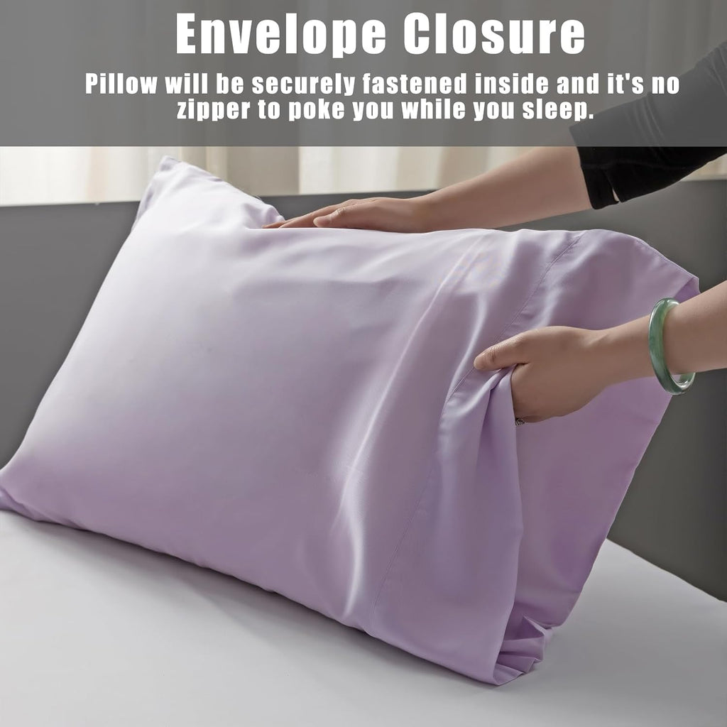 TELUS Pillow Cases King Size 2 Pack, Bamboo Rayon Cooling Pillowcases with Envelope Closure, Cool Breathable Pillow Cover for Hot…