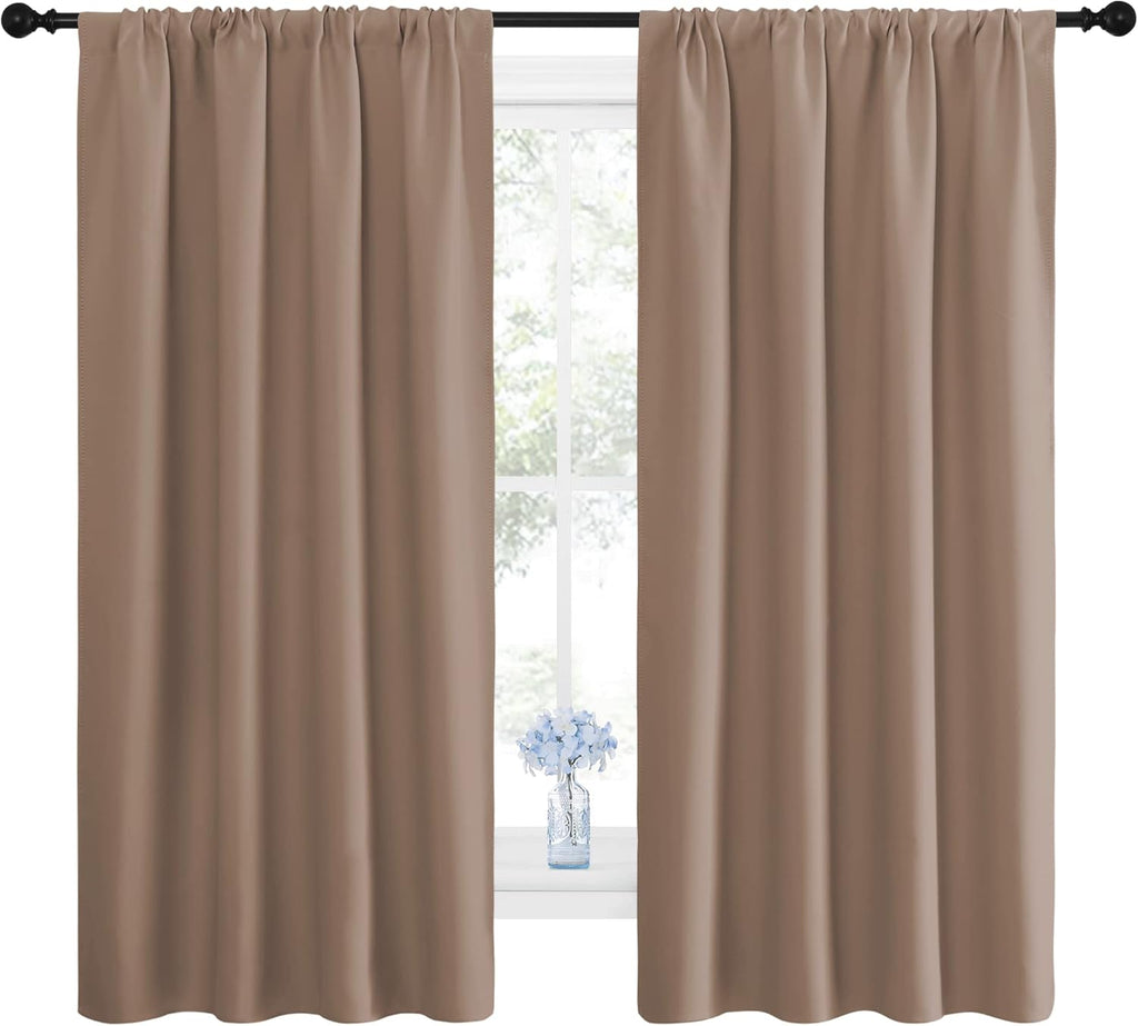 NICETOWN Kids Blackout Curtain Panels - Window Treatment Thermal Insulated Solid Rod Pocket Curtains/Drapes for Bedroom (Set of 2 Panels…