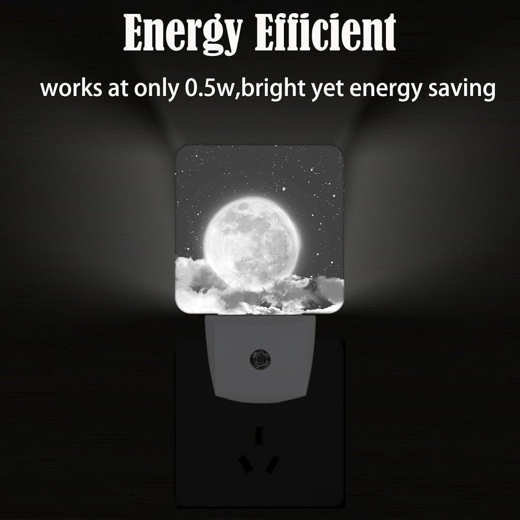Moon in Cloud Night Light, Plug-in Nightlights Auto Sensor Night Lamp Dusk to Dawn Lamp Home Decor for Nursery Children Girls Boys