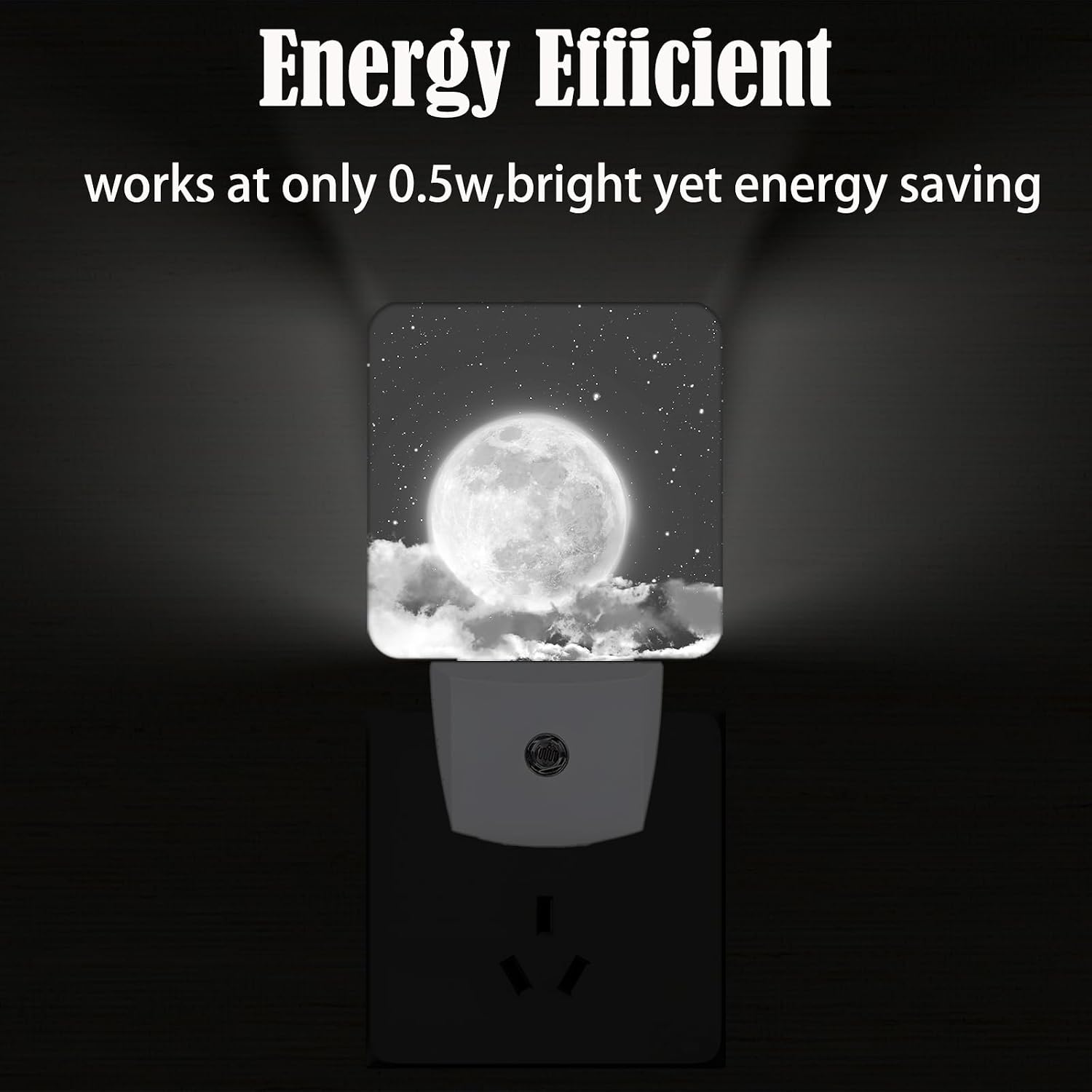 Moon in Cloud Night Light, Plug-in Nightlights Auto Sensor Night Lamp Dusk to Dawn Lamp Home Decor for Nursery Children Girls Boys