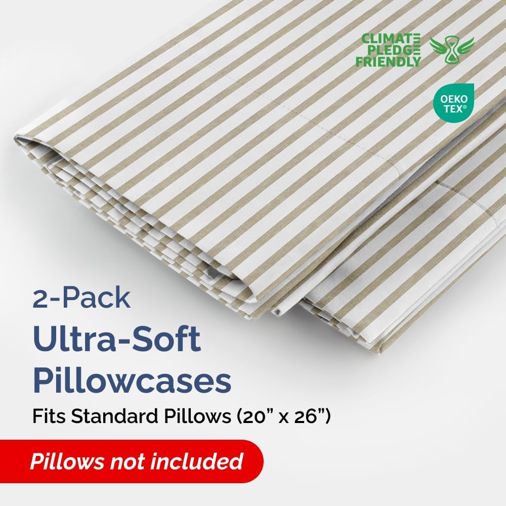 Standard Pillow Cases Set of 2 - Ultra-Soft Hotel Quality Pillowcase Covers - Comfy & Wrinkle Free - Stain and Fade Resistant - Machine…