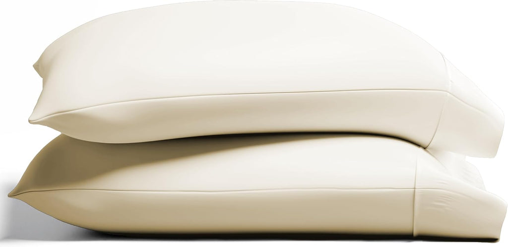 TEXAS LINEN CO. 100% Organic Cotton Pillow Cases King Size Set of 2 - Organic Cotton Percale Weave Pillowcases King Size, Soft, Cooling…