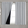 BGment Light Grey Short 100% Blackout Curtains 45 Inch Length with Black Liner, Rod Pocket and Back Tab Double Layer Full Room Darkening…