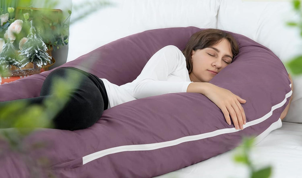 Meiz Pregnancy Pillow, Cooling Silky Pregnancy Pillows for Sleeping, 65" Maternity Pillow for Tall Pregnant Woman with Cooling Silk Jersey…