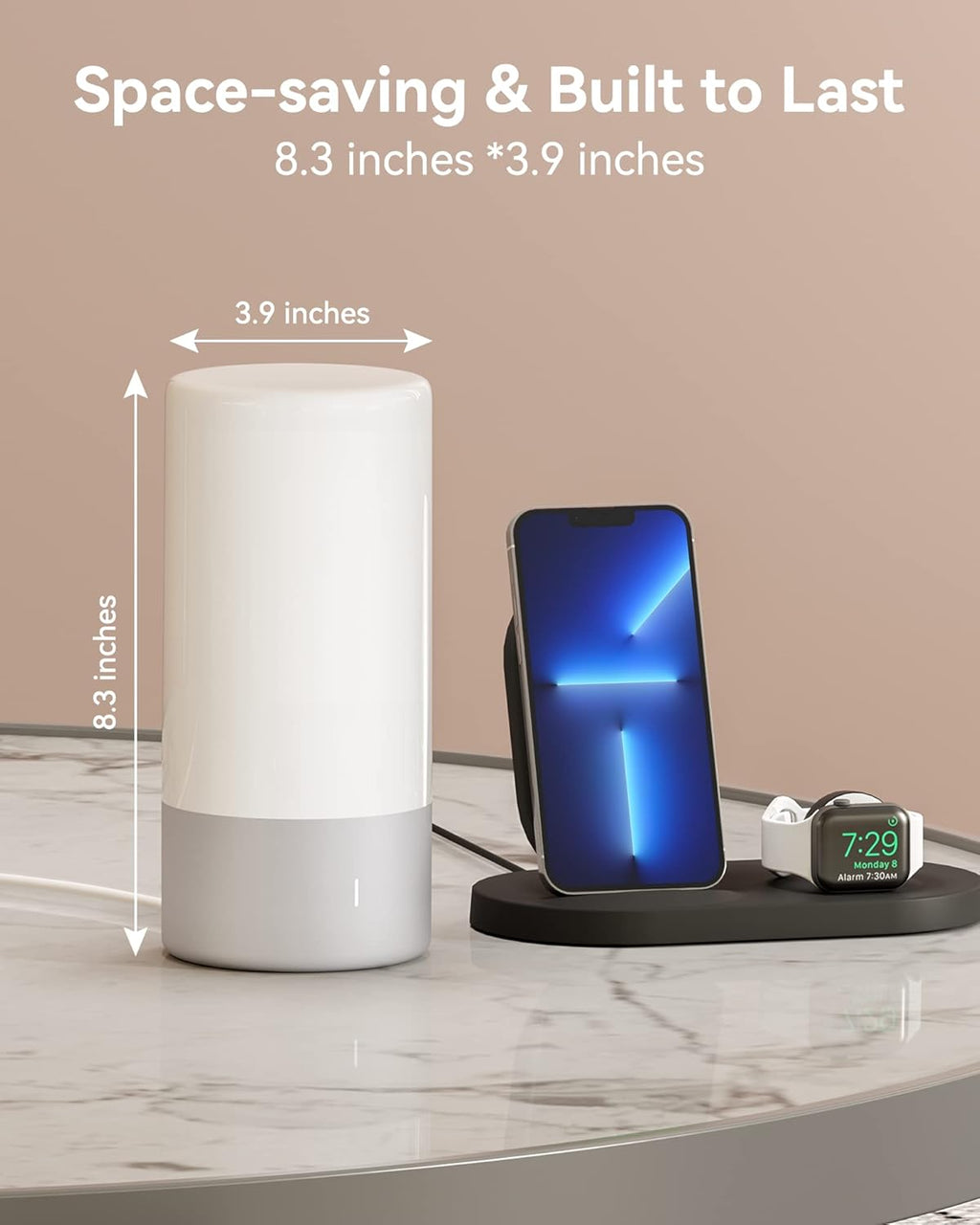 ROOTRO Table Lamp, [Advanced] Bedside Touch Control Lamp for Bedroom 3 Level Dimmable Warm White Lights with 256 RGB Color Mode Modern…