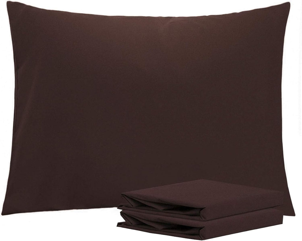 Ntbay Standard Pillowcase Set - 2 Pack Brushed Microfiber 20x26 Pillowcases - Soft, Wrinkle-Free, Fade-Resistant, Stain-Resistant, Dark Bro…