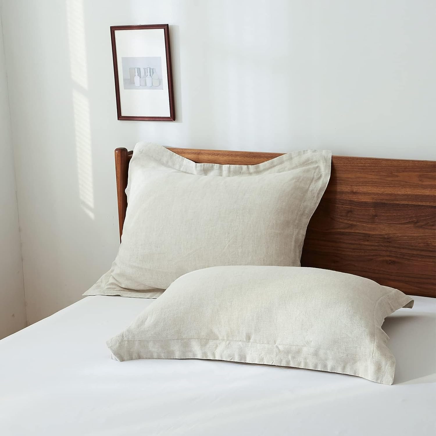 Simple&Opulence 100% Linen Pillow Case King Size Set of 2, Linen Pillow Covers with Overlap Closure, Luxury Breathable Pillowcases…