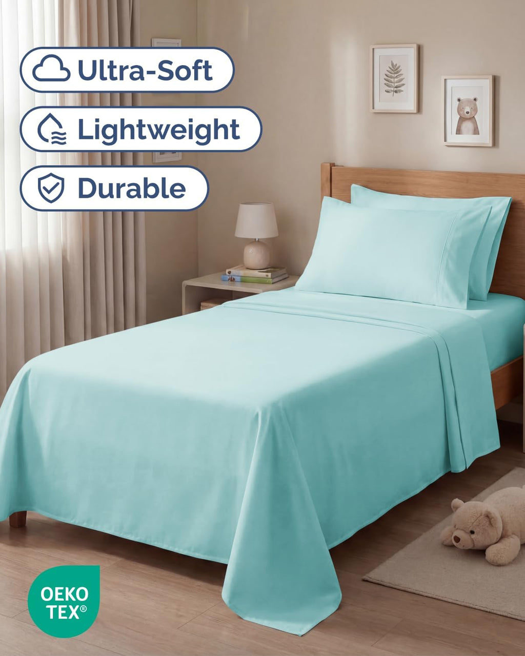 Twin 4 Piece Sheet Set - Comfy, Breathable & Cooling - Hotel Luxury Bedding for Women, Men, Kids, Teens and Children - 1 Flat & 1 Fitted…