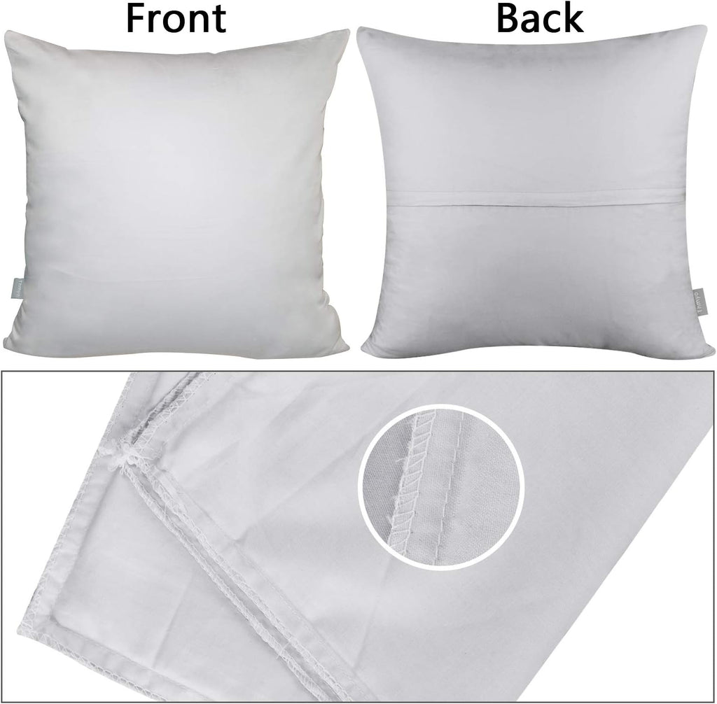Thmyo 4-Pack 100% Cotton Comfortable Solid Decorative Throw Pillow Case, Square Cushion Cover Pillowcase Sublimation Blank Pillow Covers DI…