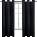 BGment Black Blackout Curtains for Bedroom 63 Inches Long, Black Out Room Darkening Light Blocking Thermal Insulated Grommet Window Drapes…
