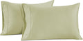 LaneLinen Pillow Case Covers King, Set of 2, 100% Egyptian Cotton Sateen, Soft Cool & Smooth Pillow Cases - Seafoam Cotton