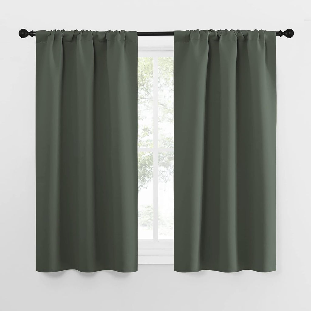 NICETOWN Bedroom Curtains Blackout Draperies - All Season Thermal Insulated Solid Rod Pocket Top Blackout Curtains/Drapes for Kid's Room…