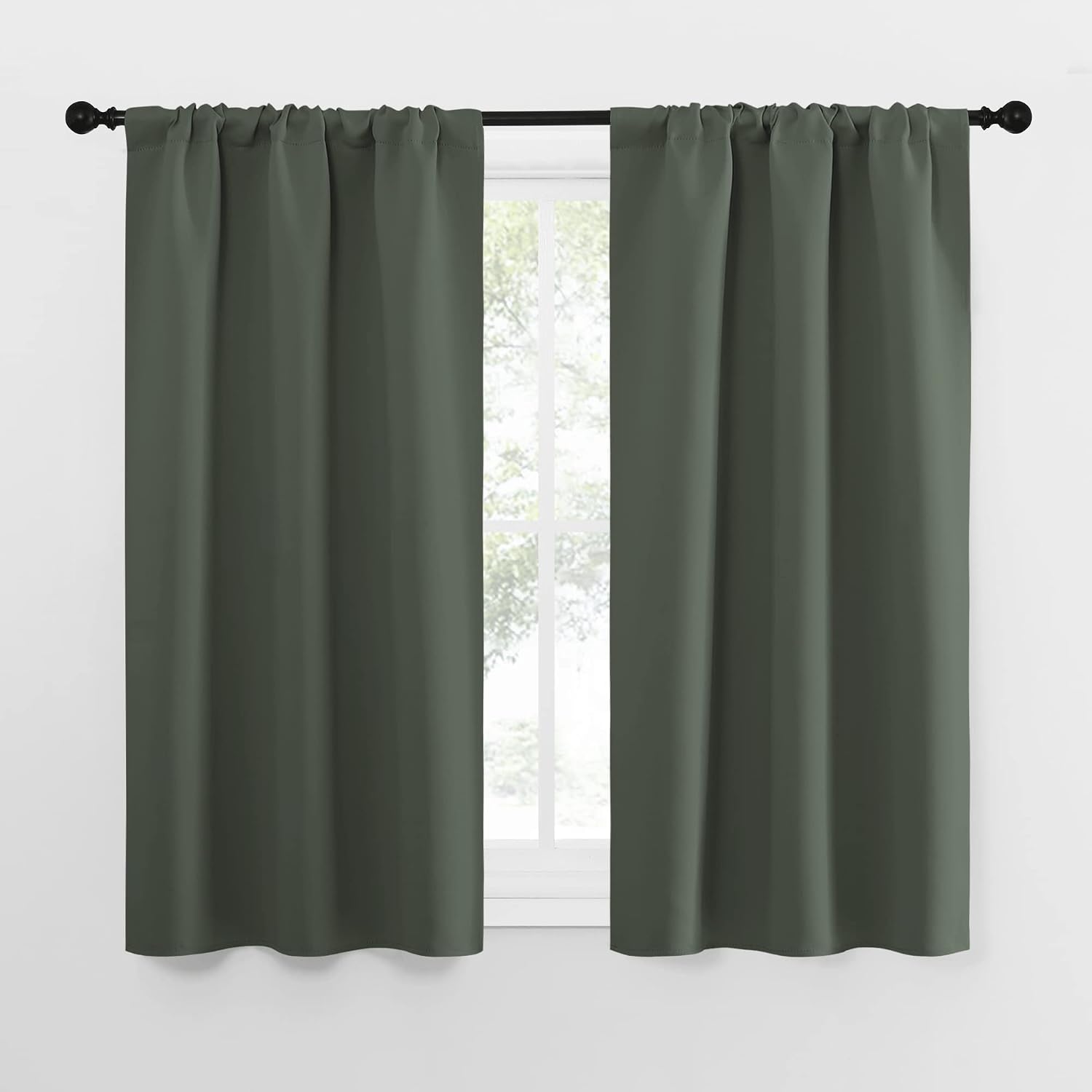 NICETOWN Bedroom Curtains Blackout Draperies - All Season Thermal Insulated Solid Rod Pocket Top Blackout Curtains/Drapes for Kid's Room…
