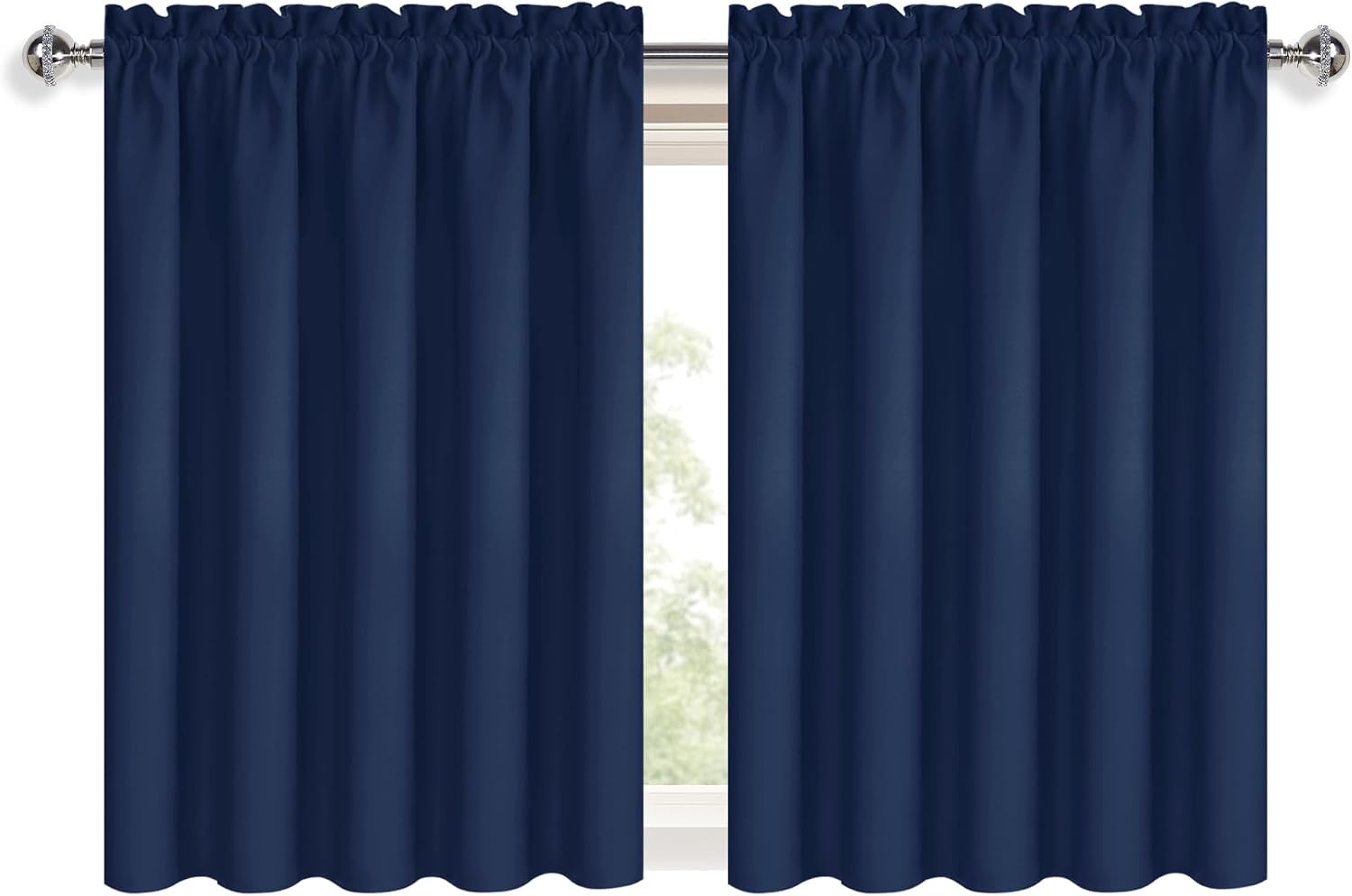 DWCN Short Curtains for Bathroom Windows 36 inches Length 2 Panels Set, Half Window Blackout Curtains for Kitchen, Rod Pocket Energy…