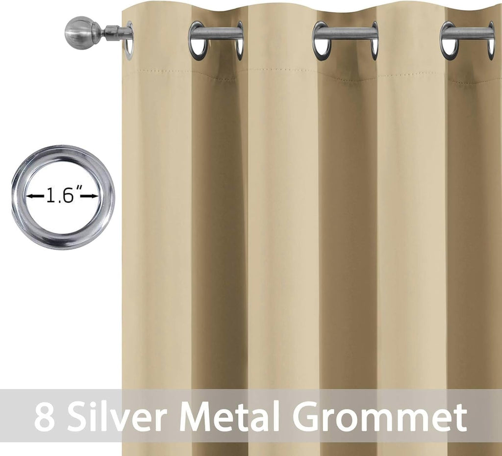Yakamok Thermal Insulated Grommet Blackout Draperies/Drapes for Bedroom Window, Room Darkening Curtain Panels (2 Panels, W52 x L108 -Inch…