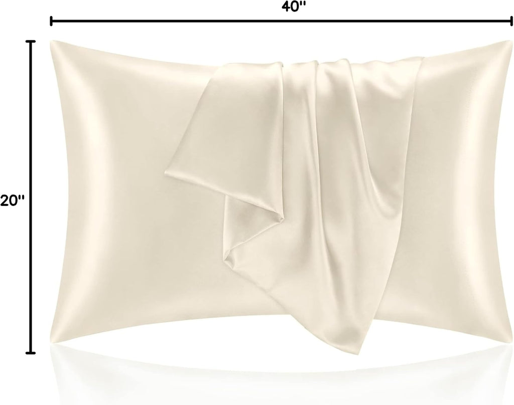 Bedelite Satin Pillowcase for Hair and Skin, Super Soft and Cooling Similar to Silk Pillow Cases 2 Pack with Envelope Closure, Gift for Wom…