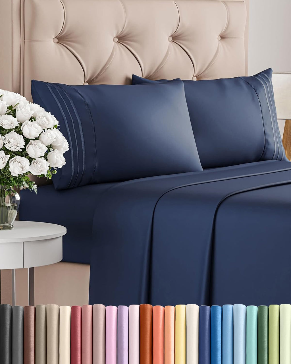 Queen Size 4 Piece Sheet Set - Comfy Breathable & Cooling Sheets - Hotel Luxury Bed Sheets for Women and Men - Deep Pockets, Easy-Fit…
