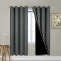 Yakamok 100% Blackout Curtains 72 Inches Long, 2 Thick Layers Thermal Insulated Window Treatment for Bedroom, Heat and Full Light Blocking…