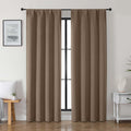 Gwine Brown Blackout Curtains for Bedroom 84 inches Long 2 Panels Set, Solid Noise Reducing Thermal Insulated Blackout Curtains for…