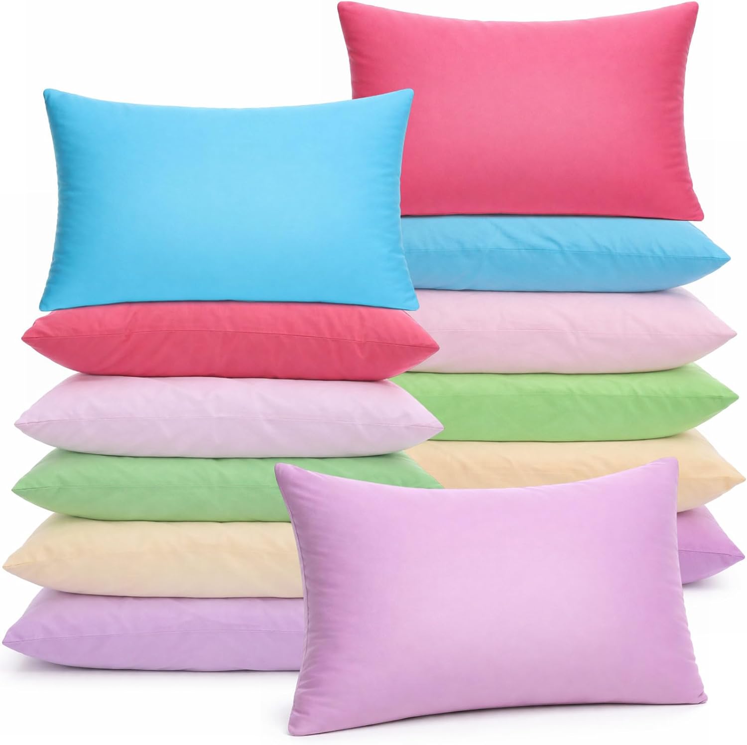 Kigley 12 Pack Mini Pillows for Daycare 9.1 x 13.8'' Small Travel Pillow Bulk Soft Breathable Cotton Pillow for Nap Travel Pet Neck…