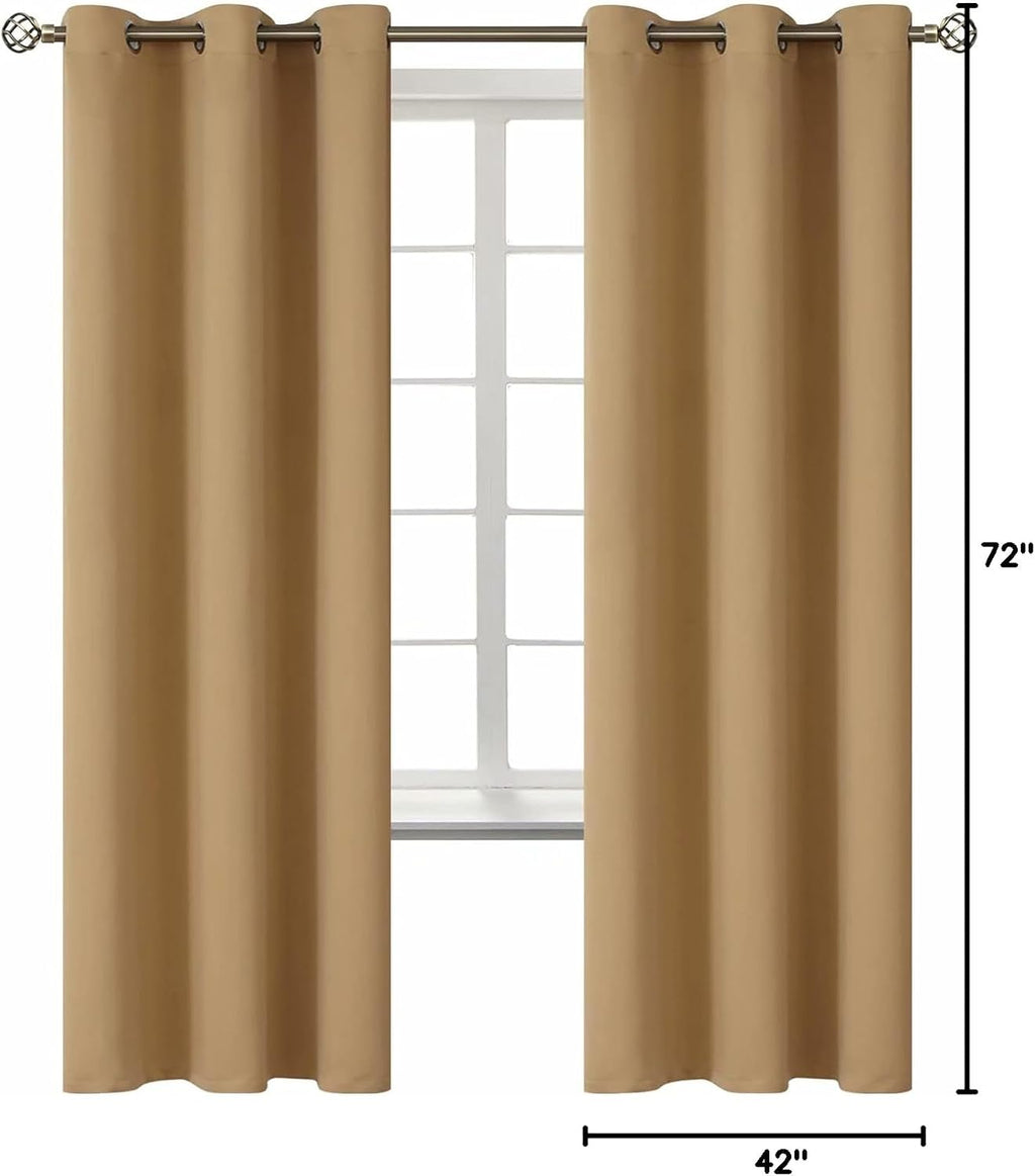 BGment Blackout Curtains for Living Room - Grommet Thermal Insulated Room Darkening Curtains for Bedroom, 2 Panels of 42 x 72 Inch, Khaki 7…