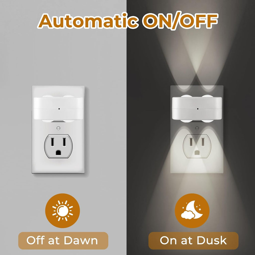 BMXKPO LED Night Lights Plug into Wall, Dusk to Dawn Auto-On/Off Night Light 5000K,1W Plug in Night Light for Hallway Bedroom Stairway 4…