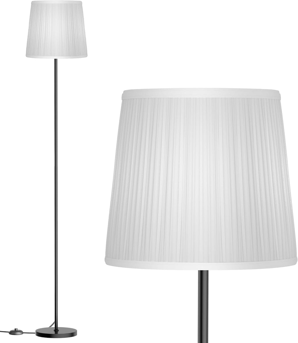 Sibrille Floor Lamp with Pleated Shade, 62" LED Dimmable Standing Lamp with Remote & Foot Switch, Color Options, 9W E26 Bulb Included, Mode…