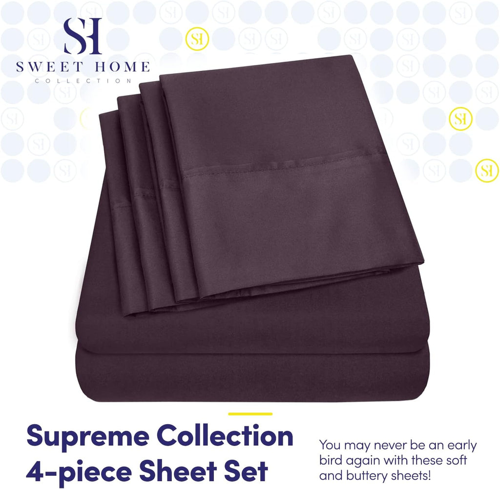 Twin Size Bed Sheets - 4 Piece 1500 Supreme Collection Fine Brushed Microfiber Deep Pocket Twin Sheet Set Bedding - 1 EXTRA PILLOW CASES…