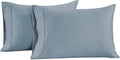LaneLinen LANE LINEN Pillow Case Covers King Set of 2 100% Egyptian Cotton Sateen Soft Cool & Smooth Cases - French Blue Cotton Blue