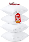 Utopiabedding Utopia Bedding 4 Pack Waterproof Throw Pillow Protectors with Zipper 26 x 26 Inches (White), Bed Bug Proof Pillow Case Covers…