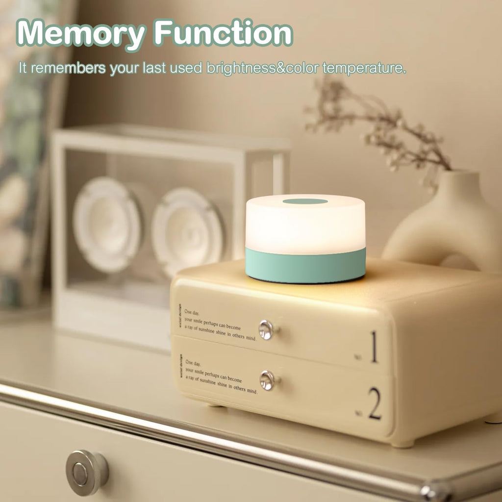 JUSHENG Rechargeable Baby Night Light LED Nursery Lamp Touch Lights, Dimmable and 3 Color Temperature Adjustable Bedside Night Light for…