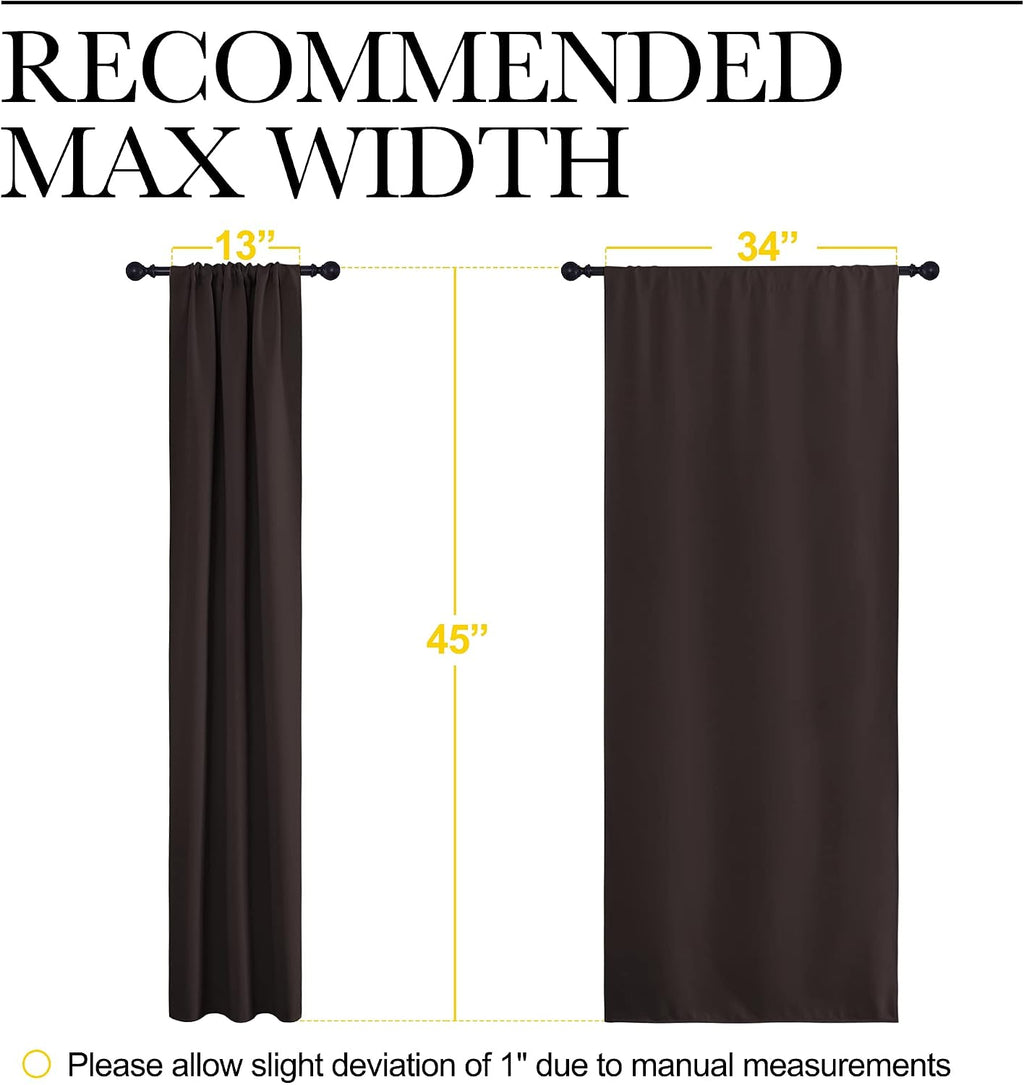 NICETOWN Kitchen Curtains, Short Blackout Curtains & Drapes, Energy Smart Noise Reducing Curtain Panels for Kids Bedroom (Toffee Brown…
