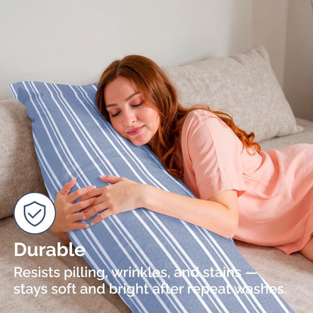 Body Pillowcases Set of 2-20x54 Long Body Pillow Case - Soft Body Pillow Cover for Sleeping & Side Sleepers - Comfy, Wrinkle & Fade Free…