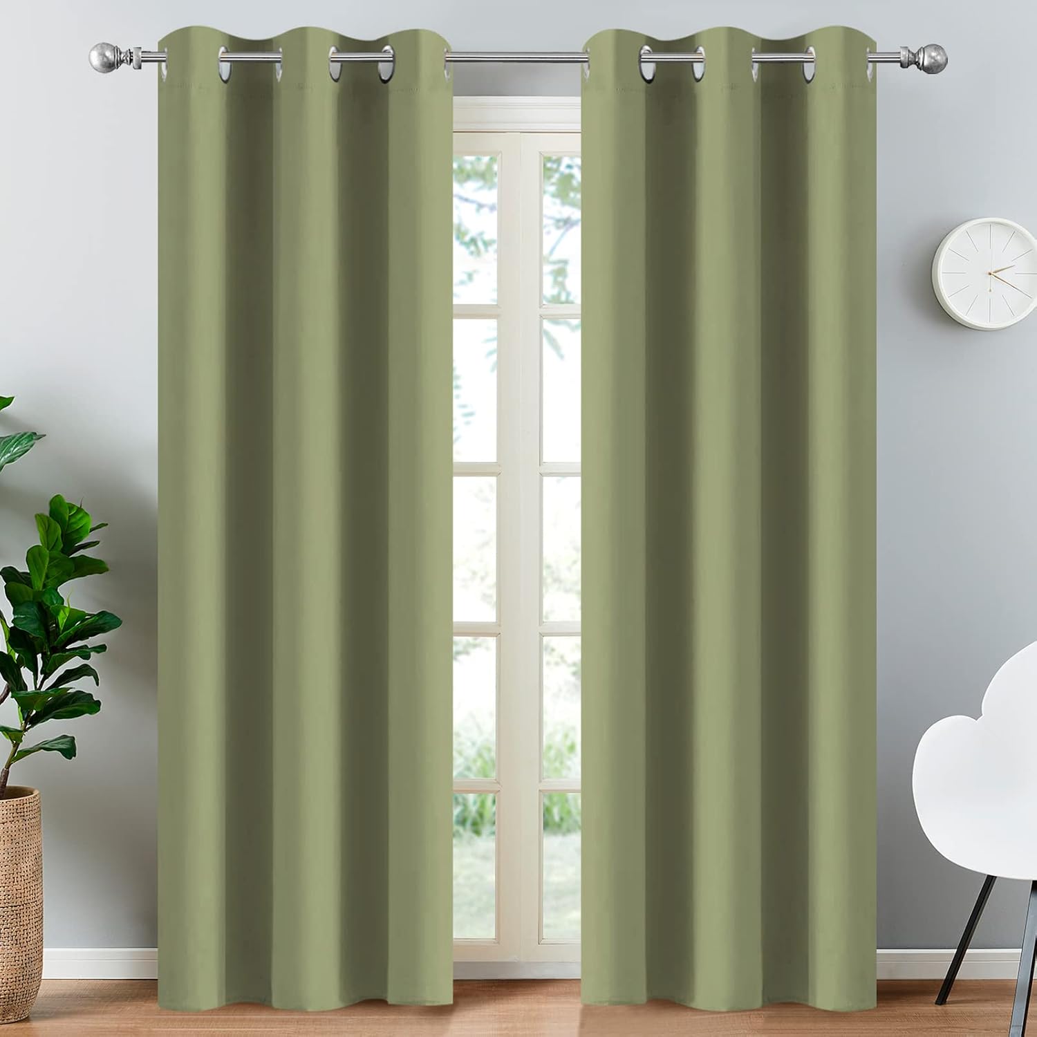 Yakamok Room Darkening Thermal Insulated with Grommet Window Curtain for Bedroom, 38Wx84L inch, Light Reducing Drapes for Living…