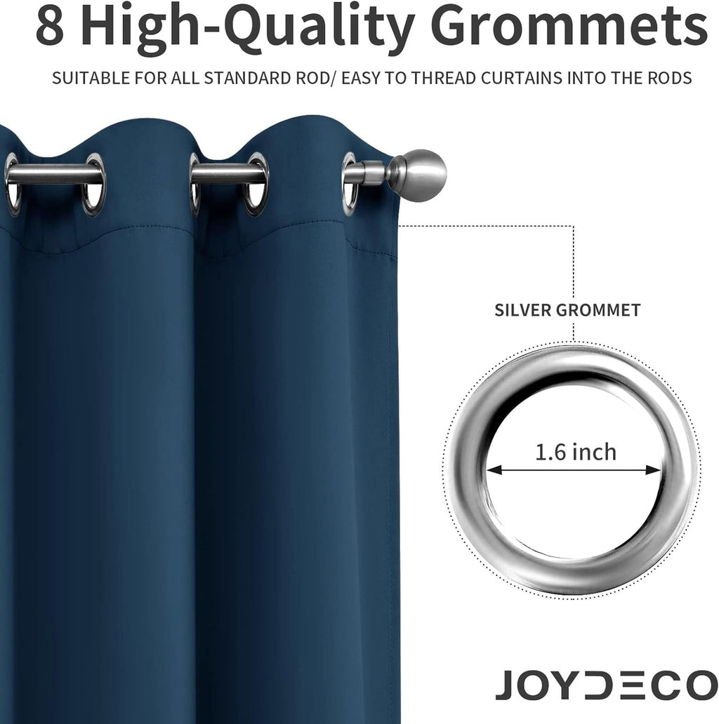 Joydeco Blackout Curtains 72 Inch Length 2 Panels Set, Thermal Insulated Long Drapes 2 Burg, Room Darkening Grommet Drapes for Living Room…