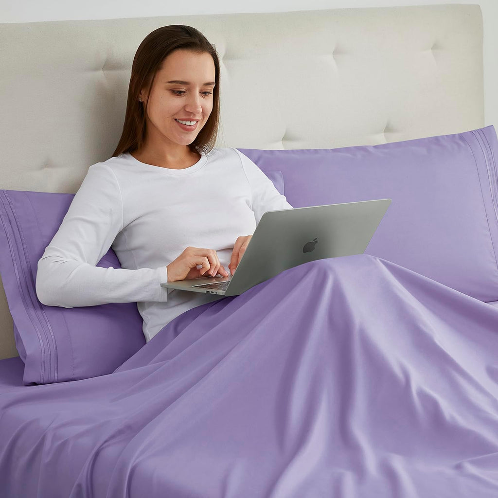 Nestl Lavender King Pillow Cases 2 – Soft King Size Pillow Case, 1800 Brushed Microfiber Pillowcases, Envelope Closure Pillowcase, King Pil…