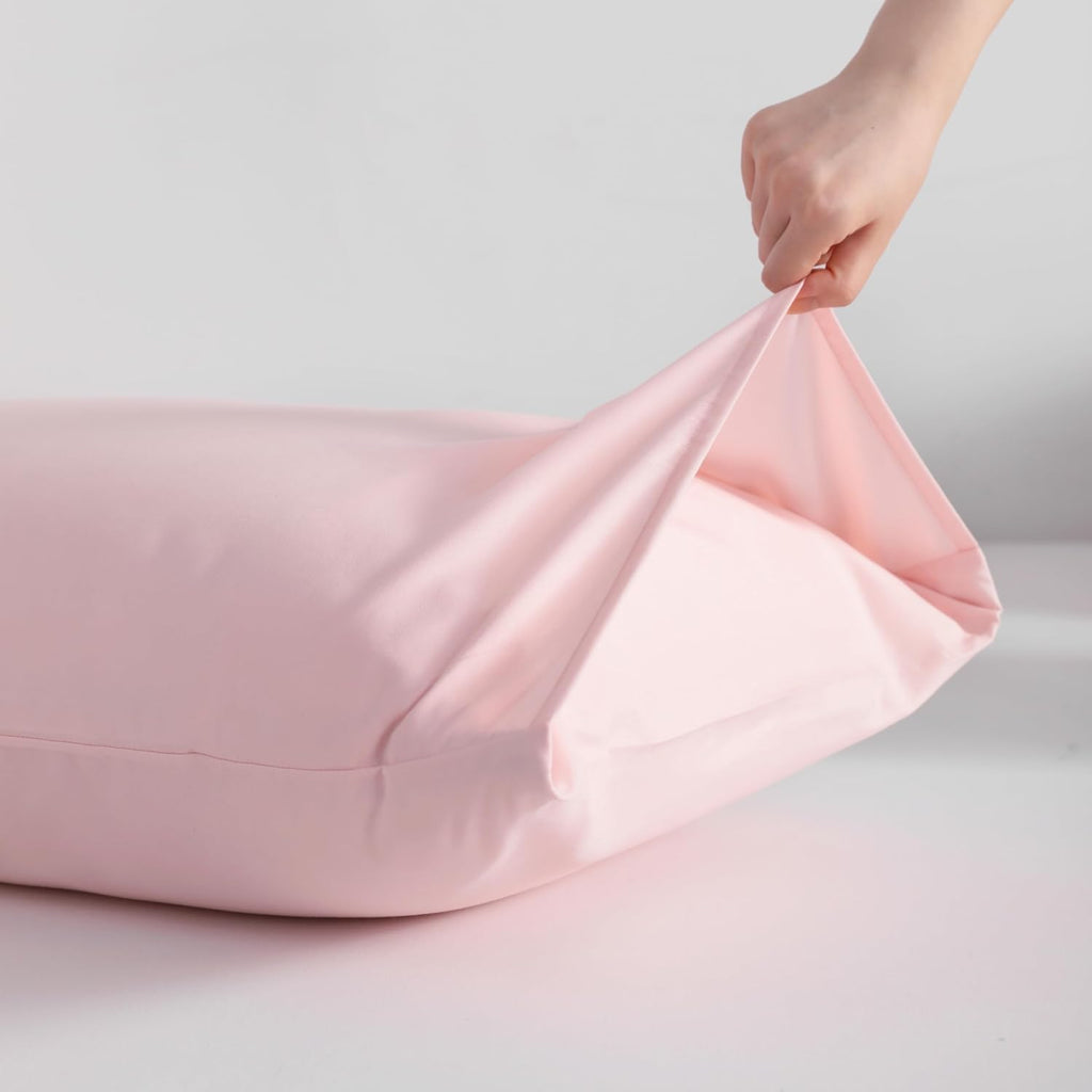 Ntbay King Pillowcase Set - 2 Pack Brushed Microfiber 20x40 Pillowcases - Soft, Wrinkle-Free, Fade-Resistant, Stain-Resistant, Blush Pink P…