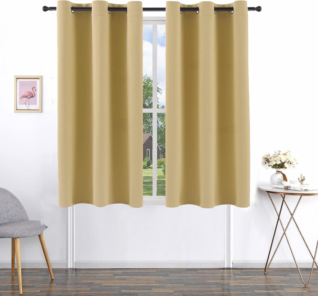 Pickluc Blackout Curtain Panels with Grommet, Light Blocking Drapes for Bedroom, Thermal Insulated, Noise Reduction, Privacy Protection, 42…