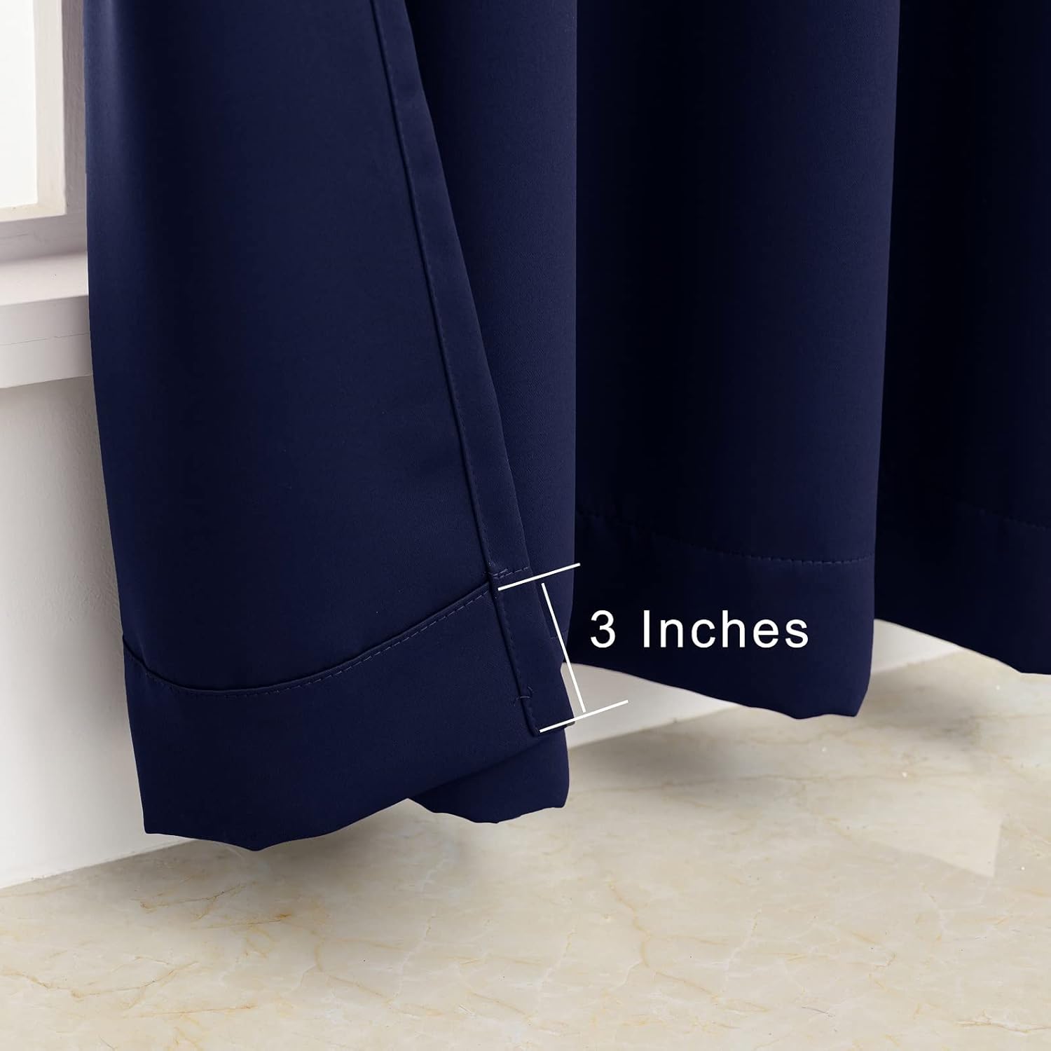 Pickluc Deep Navy Blackout Curtains 84 Inch Length 2 Panel Set, Solid Grommet Drapes for Bedroom or Living Room, Light Blocking and Thermal…