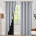 BGment Thermal Insulated 100% Blackout Curtains for Bedroom with Black Liner, Double Layer Full Room Darkening Noise Reducing Grommet Curta…