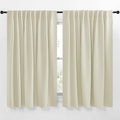 Nicetown Extra Wide Kitchen Room Darkening Curtains, Privacy Window Treatment Drapes for Dining Room (Beige, 70" Wide x 63" Long, Set of 2)