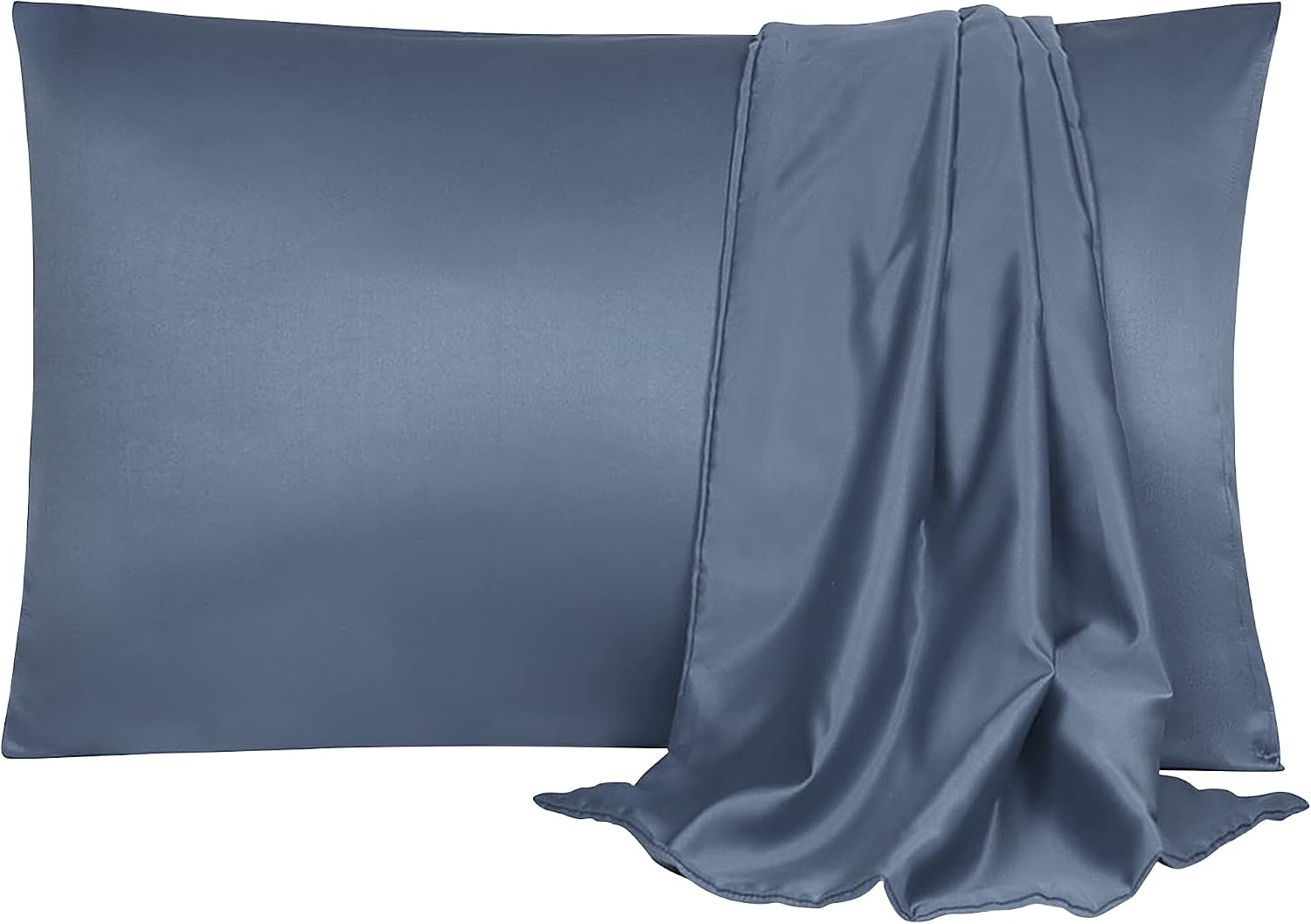 uxcell 2 Pack Silk Satin Pillowcase for Hair and Skin, Cool, Silky, Soft Breathable Pillow Cases King Size 20x36 Inch Sateen Pillowcase Sla…