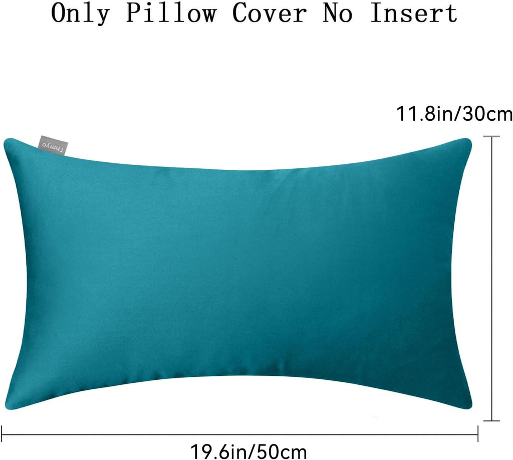Thmyo 4-Pack 100% Cotton Lumbar Comfortable Solid Decorative Throw Pillow Case, Rectangle Cushion Cover Pillowcase Sublimation Blank Pillow…