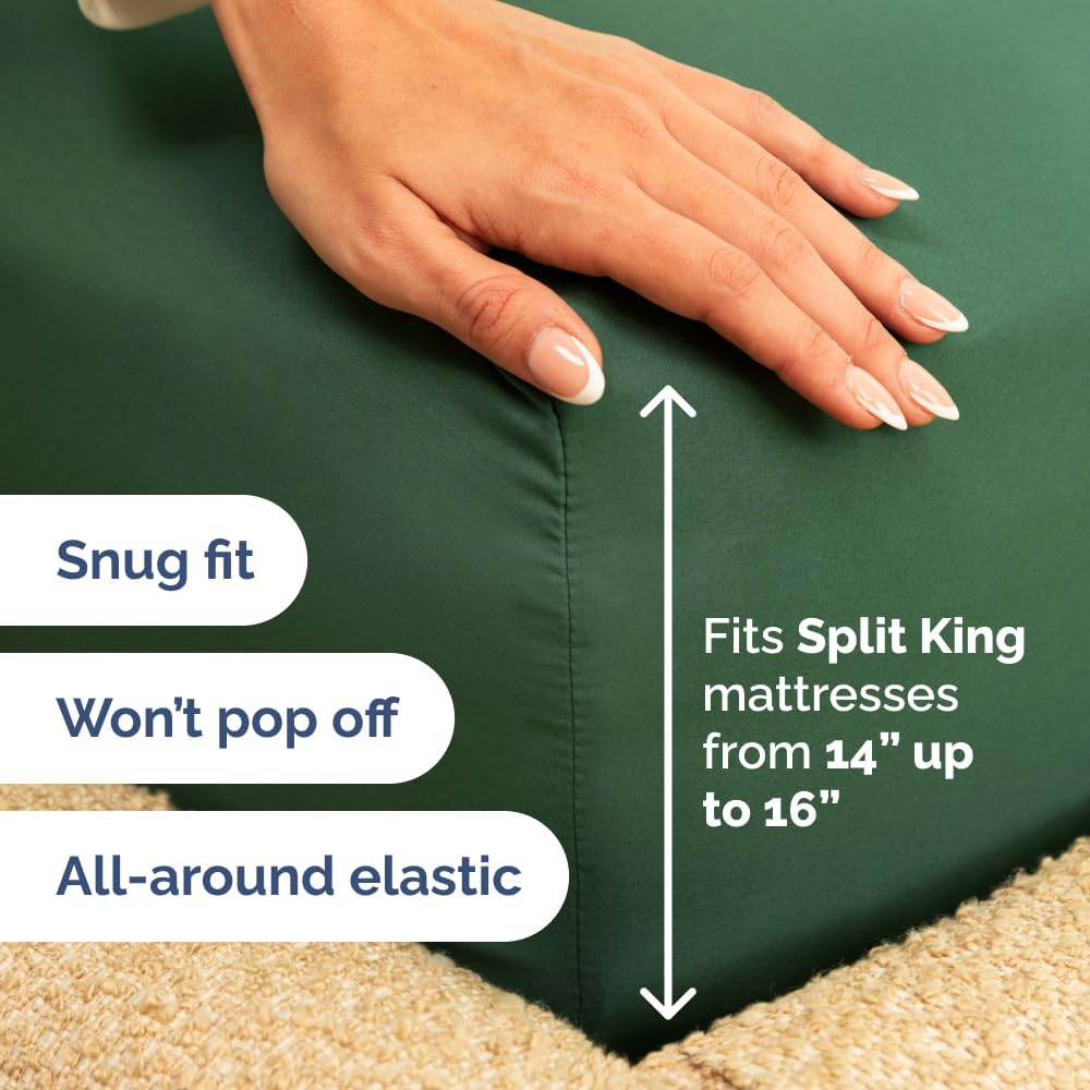 Flex Top Split Head King 4 Piece Sheet Set - Ultra-Soft, Breathable & Cooling Bed Sheets Set - Hotel Luxury Bedding for Women & Men with…