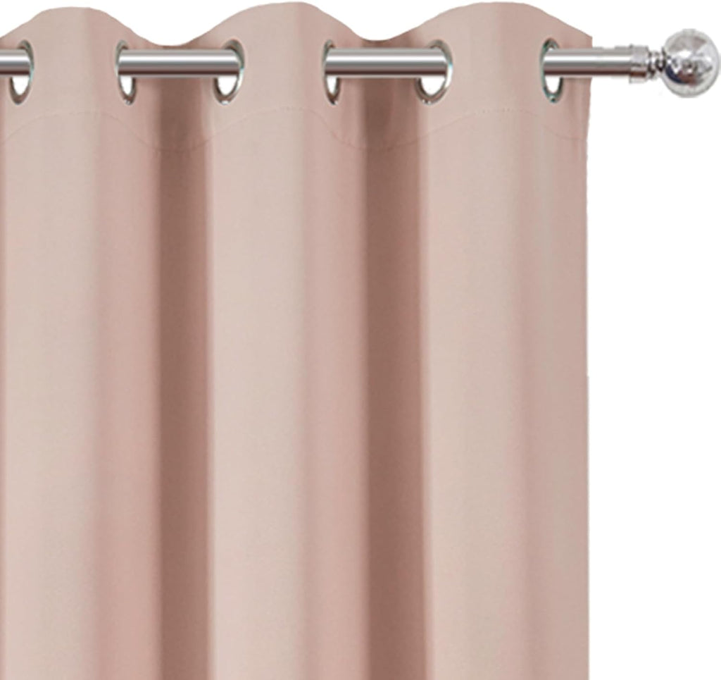 Lemomo Blush Thermal Blackout Curtains/42 x 84 Inch/Set of 2 Panels Room Darkening Curtains for Bedroom 84 Inch silver