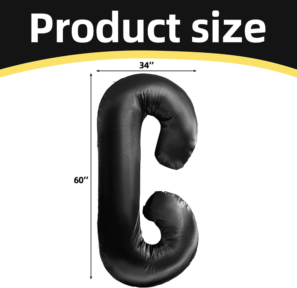 Balapet Silky Satin Pregnancy Pillow Cover (ONLY Pillowcase), C Shaped Large Luxurious Smooth Maternity Pillow Cover with Hidden Zip, Soft…
