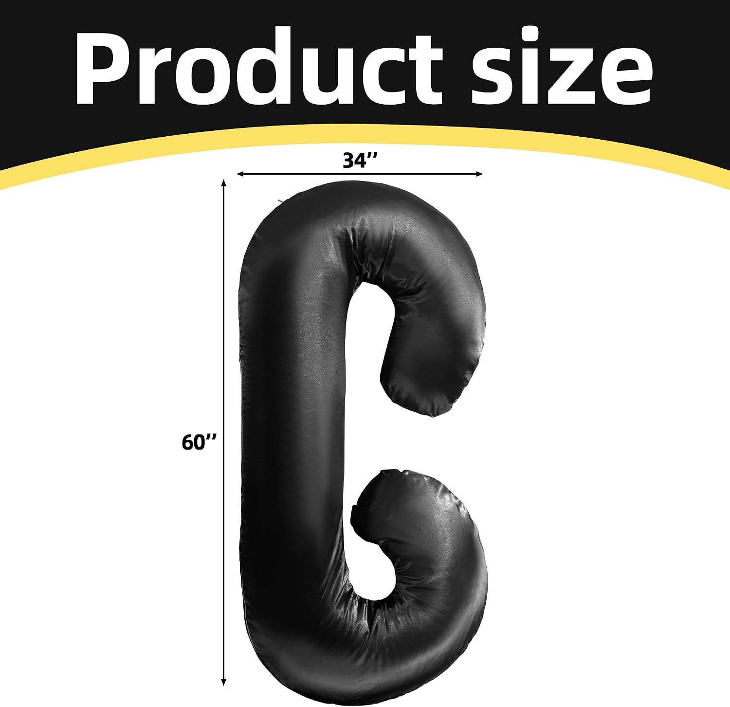 Balapet Silky Satin Pregnancy Pillow Cover (ONLY Pillowcase), C Shaped Large Luxurious Smooth Maternity Pillow Cover with Hidden Zip, Soft…